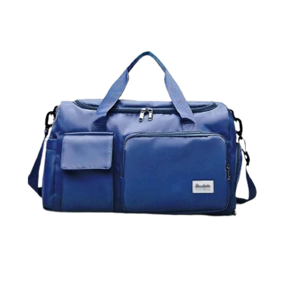Sports Duffel Bag with Shoe Compartment Water-Repellent Oxford Fabric Travel Gym Bag with Multiple Pockets and Shoulder Strap
