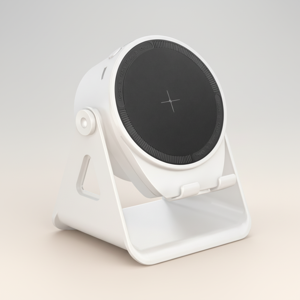 Bluetooth Speaker Phone Stand with Wireless Charging and LED Light