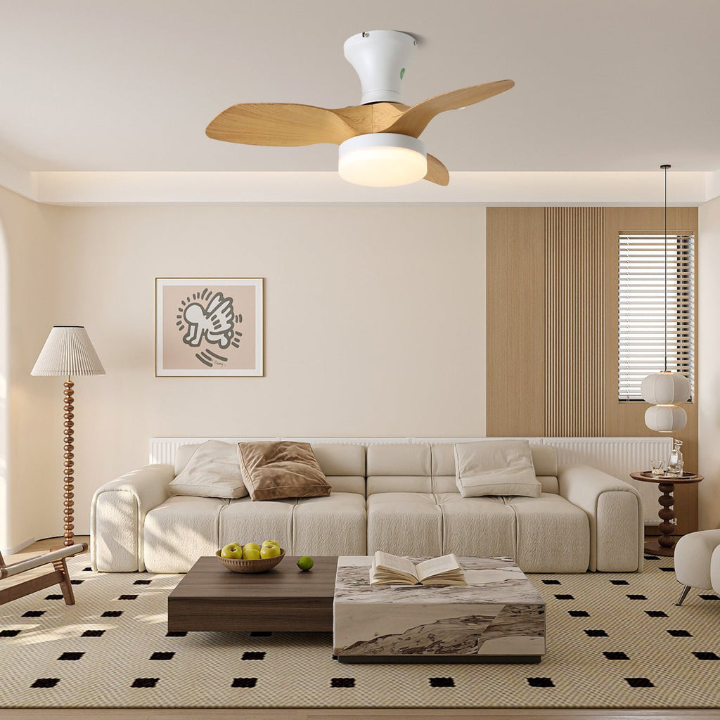 Modern 3-Blade Ceiling Fan Light with Remote and Integrated LED