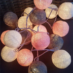 Cotton Ball String Lights LED Garland Fairy Lights USB or Battery Powered for Bedroom Nursery and Party Decor