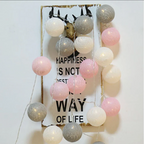 Cotton Ball String Lights LED Garland Fairy Lights USB or Battery Powered for Bedroom Nursery and Party Decor