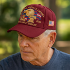 Patriotic Baseball Cap Embroidered Eagle and Flag Anniversary Veterans Hat Adjustable Strap Cotton Blend Dad Hat for Men
