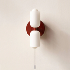 Vintage 2-Light Glass Wall Sconce with Round Backplate