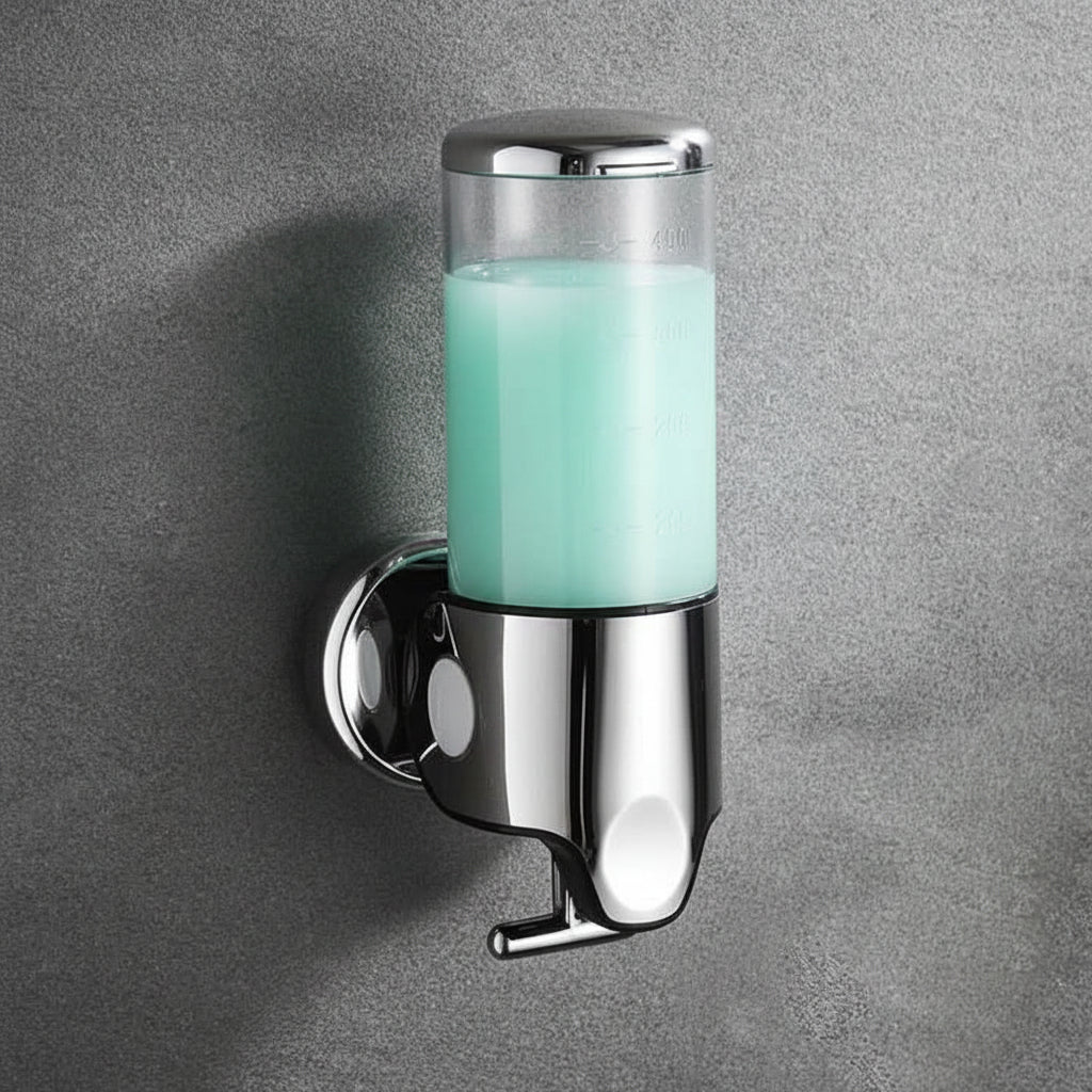 Wall Mounted Soap Dispenser Stainless Steel Shampoo and Body Wash Dispenser for Shower and Bathroom Refillable Liquid Soap Pump