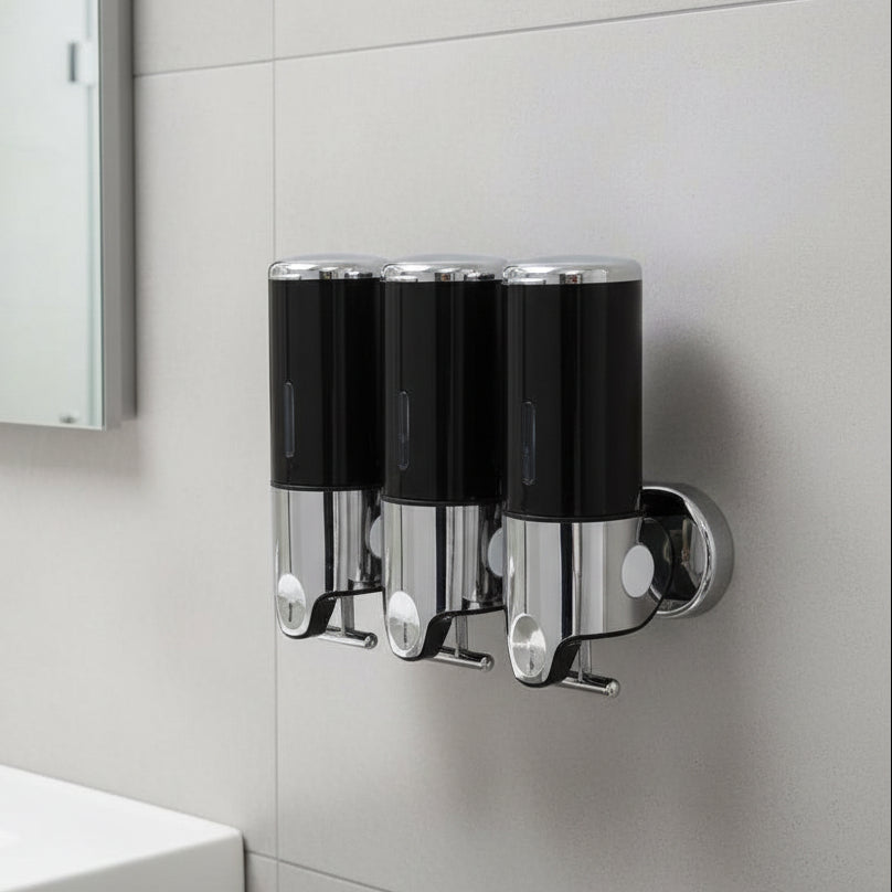 Wall Mounted Soap Dispenser Stainless Steel Shampoo and Body Wash Dispenser for Shower and Bathroom Refillable Liquid Soap Pump