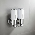 Wall Mounted Soap Dispenser Stainless Steel Shampoo and Body Wash Dispenser for Shower and Bathroom Refillable Liquid Soap Pump