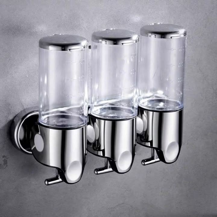 Wall Mounted Soap Dispenser Stainless Steel Shampoo and Body Wash Dispenser for Shower and Bathroom Refillable Liquid Soap Pump