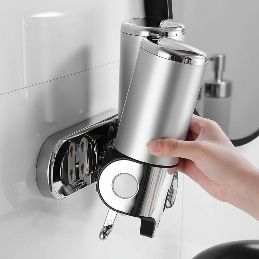 Wall Mounted Soap Dispenser Stainless Steel Shampoo and Body Wash Dispenser for Shower and Bathroom Refillable Liquid Soap Pump