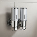 Wall Mounted Soap Dispenser Stainless Steel Shampoo and Body Wash Dispenser for Shower and Bathroom Refillable Liquid Soap Pump