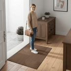 Absorbent Washable Door Mat with Flowing Line Pattern and Non-Slip Backing Indoor Entryway Rug