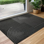 Absorbent Washable Door Mat with Flowing Line Pattern and Non-Slip Backing Indoor Entryway Rug