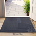Absorbent Washable Door Mat with Flowing Line Pattern and Non-Slip Backing Indoor Entryway Rug
