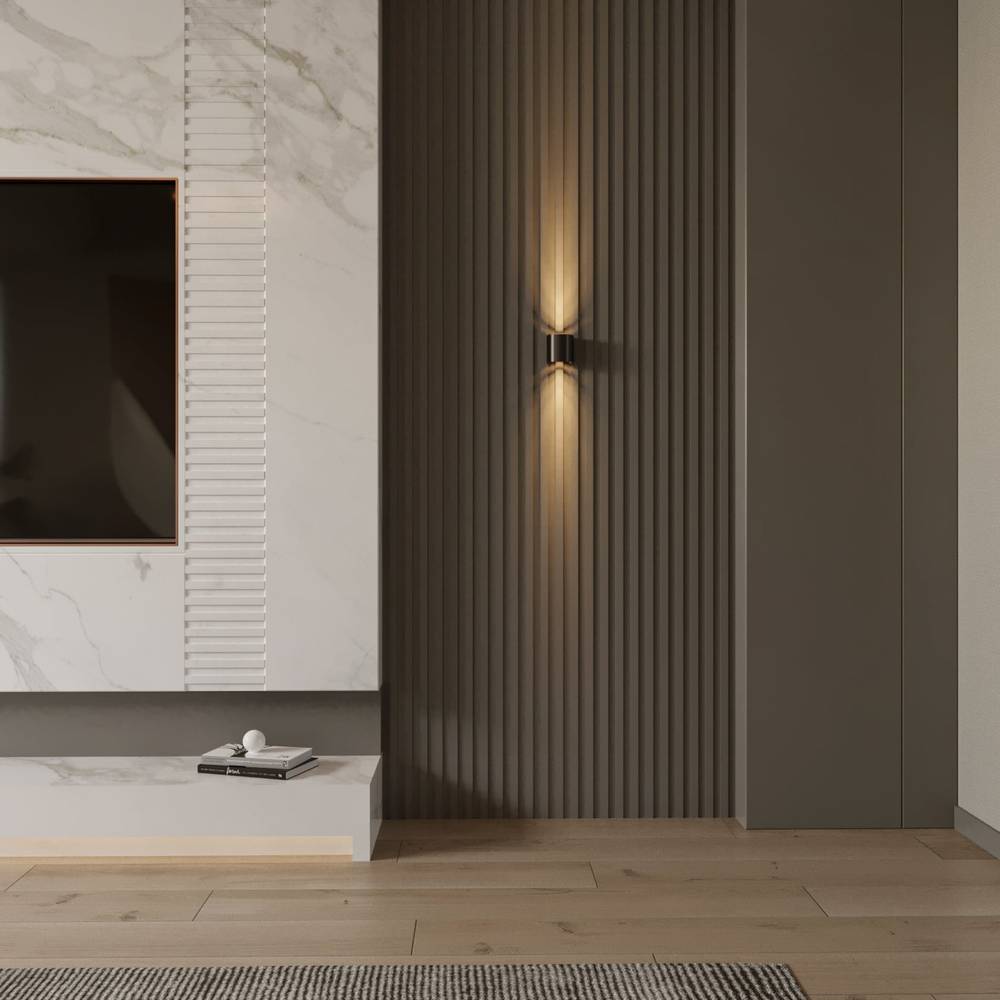 Modern Up Down Wall Sconce with Cube Shade