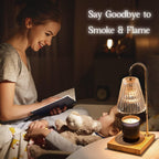 Candle Warmer Lamp Electric Wax Melting Table Light with Dimmer and Timer Flameless Fragrance Lamp for Jar Candles
