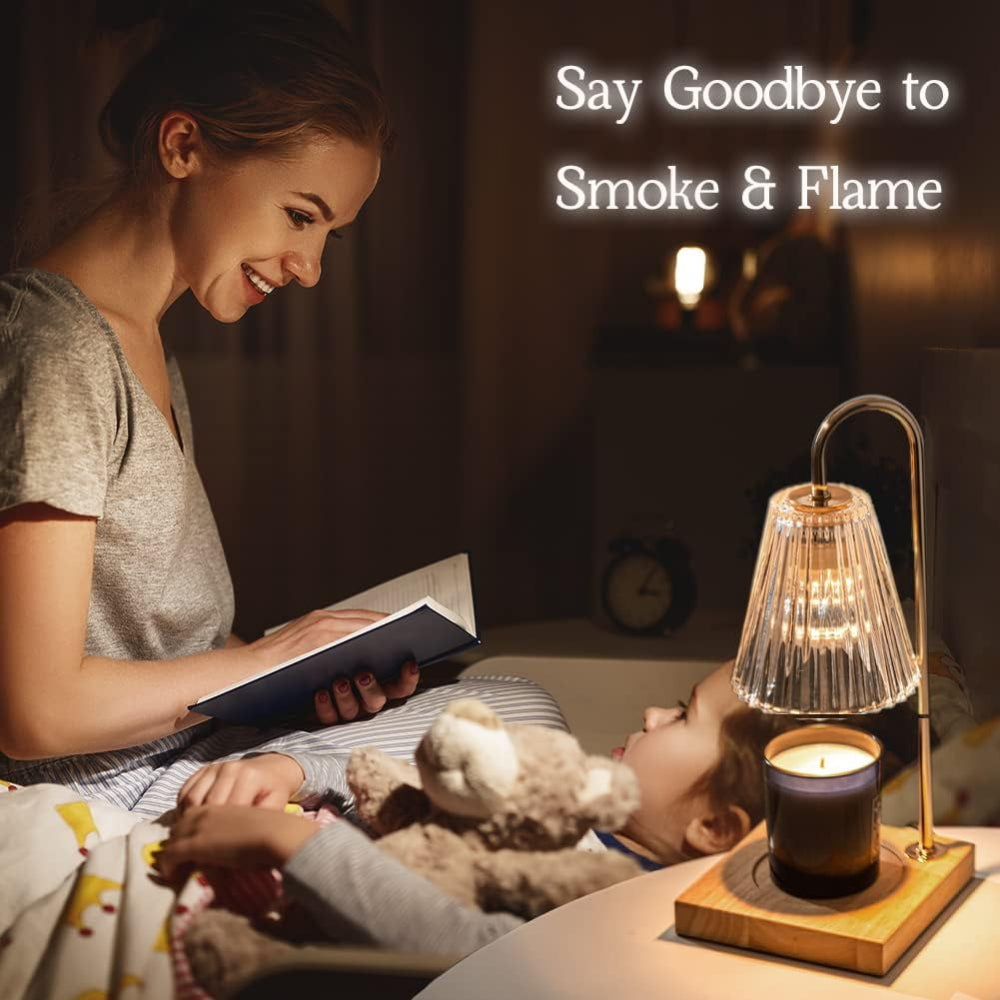 Candle Warmer Lamp Electric Wax Melting Table Light with Dimmer and Timer Flameless Fragrance Lamp for Jar Candles