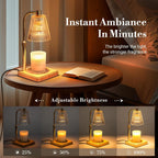 Candle Warmer Lamp Electric Wax Melting Table Light with Dimmer and Timer Flameless Fragrance Lamp for Jar Candles