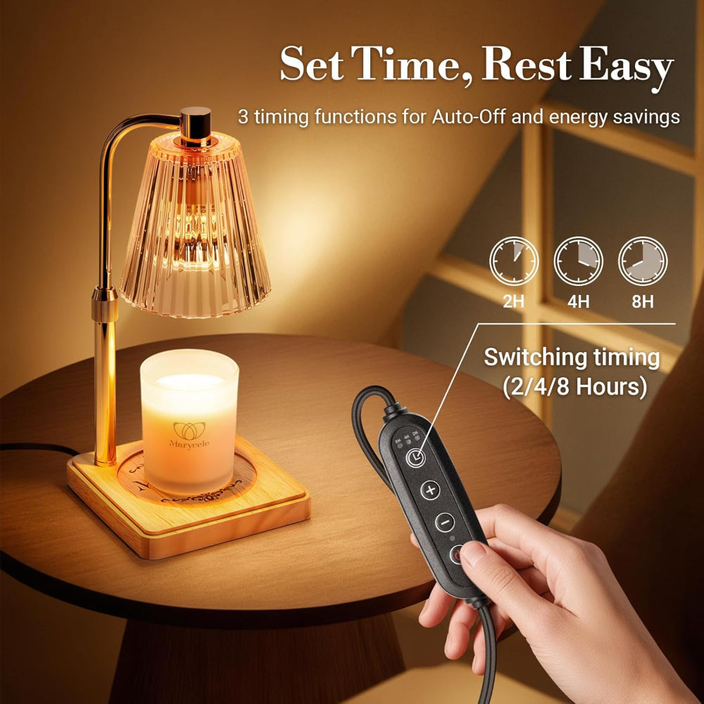 Candle Warmer Lamp Electric Wax Melting Table Light with Dimmer and Timer Flameless Fragrance Lamp for Jar Candles