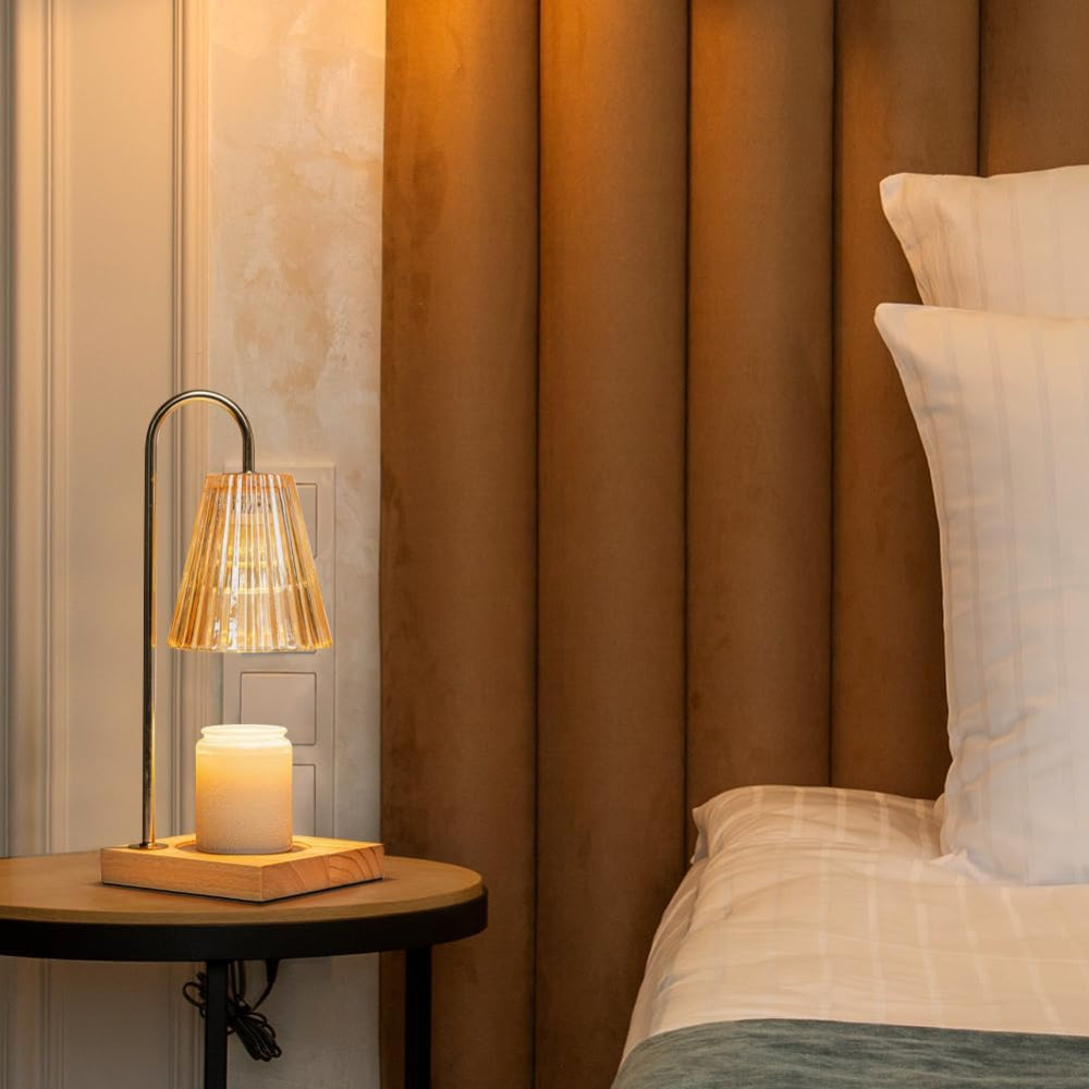 Candle Warmer Lamp Electric Wax Melting Table Light with Dimmer and Timer Flameless Fragrance Lamp for Jar Candles