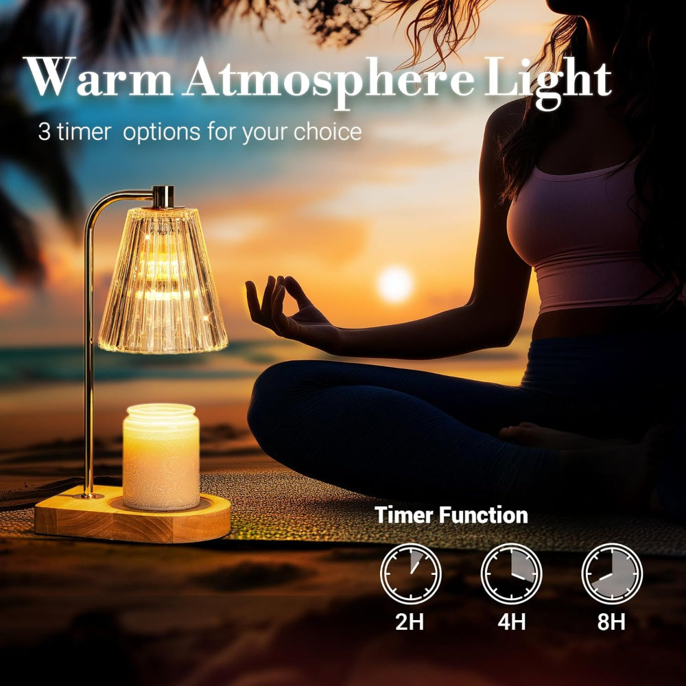 Candle Warmer Lamp Electric Wax Melting Table Light with Dimmer and Timer Flameless Fragrance Lamp for Jar Candles