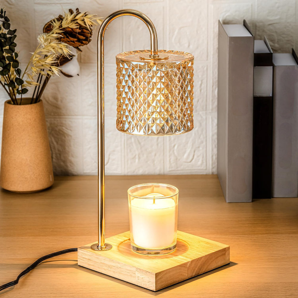 Candle Warmer Lamp Electric Wax Melting Table Light with Dimmer and Timer Flameless Fragrance Lamp for Jar Candles