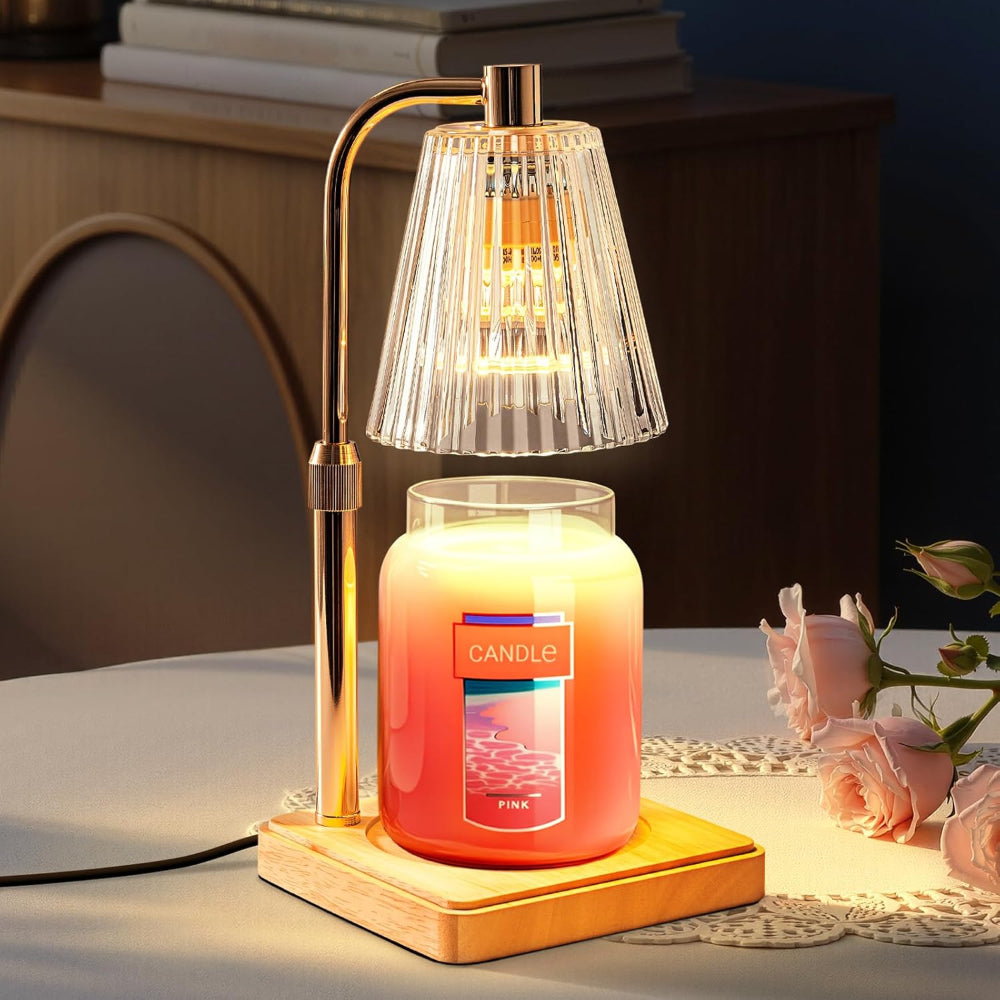 Candle Warmer Lamp Electric Wax Melting Table Light with Dimmer and Timer Flameless Fragrance Lamp for Jar Candles