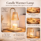 Candle Warmer Lamp Electric Wax Melting Table Light with Dimmer and Timer Flameless Fragrance Lamp for Jar Candles