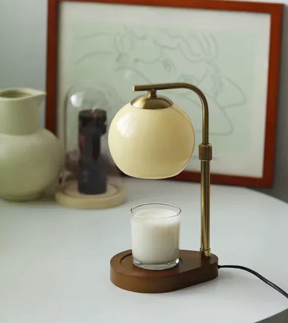 Modern Wood and Glass Table Lamp for Living Room and Bedroom in Beige — Harbor Light Co.