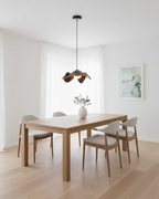 Wavy Wood Pendant Light with Sculptural Shade