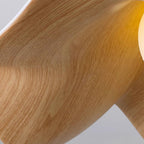 Wavy Wood Pendant Light with Sculptural Shade