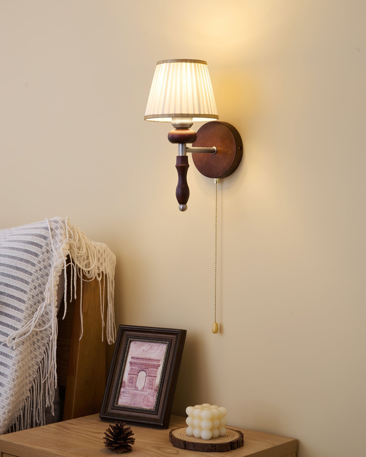 Retro Ash Wood Wall Sconce With Warm LED Glow — Harbor Light Co.
