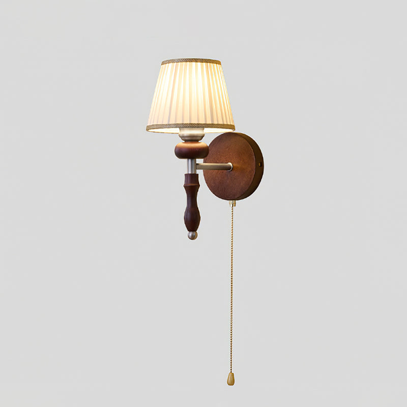 Retro Ash Wood Wall Sconce With Warm LED Glow in Walnut & White — Harbor Light Co.
