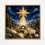 Faith Themed Fabric Tuck Art Craft Kit with Pre-Punched Board and Wooden Tool