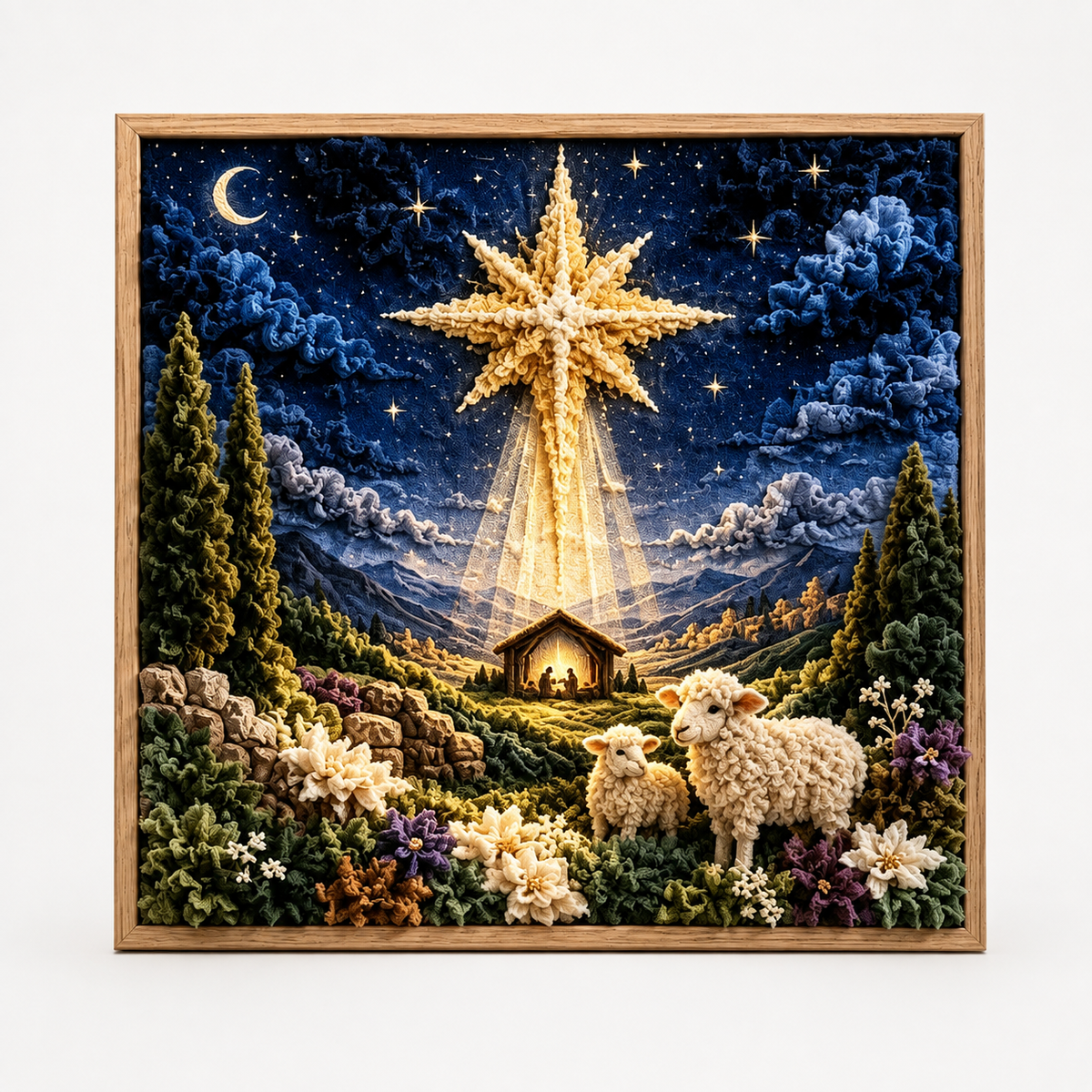 Faith Themed Fabric Tuck Art Craft Kit with Pre-Punched Board and Wooden Tool
