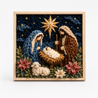 Faith Themed Fabric Tuck Art Craft Kit with Pre-Punched Board and Wooden Tool