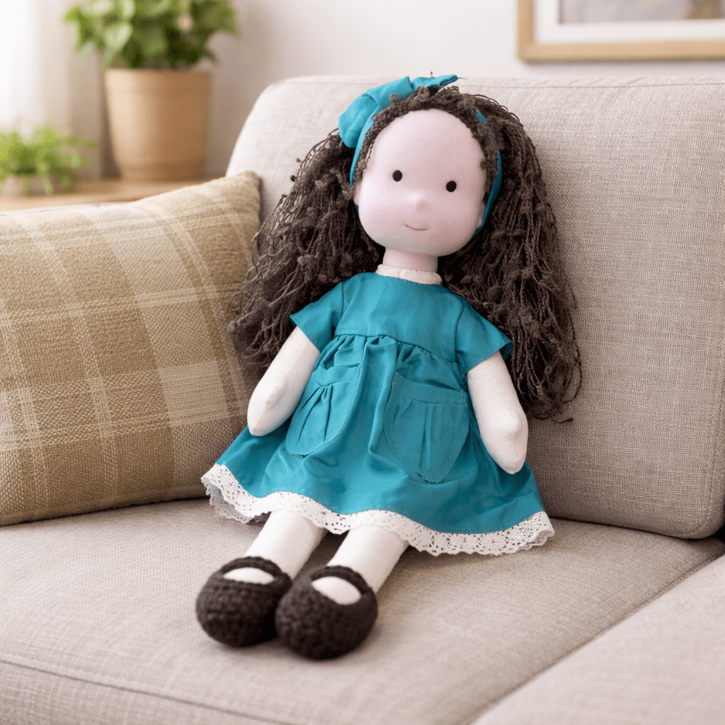 Handmade Waldorf Doll Soft Cotton Rag Doll with Knitted Outfit Cuddly Plush Doll for Toddlers and Kids Creative Play