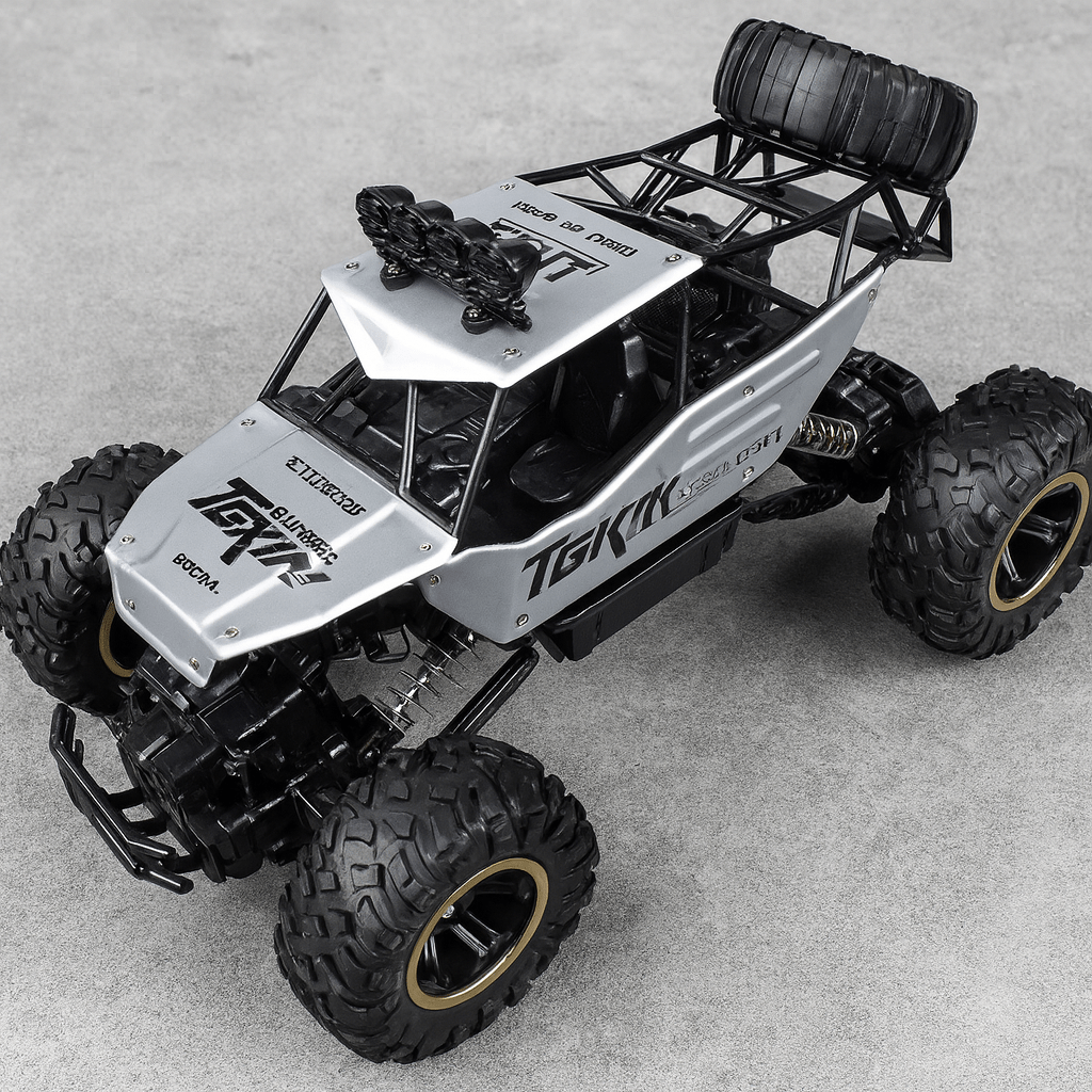 Remote Control Monster Truck Off-Road RC Rock Crawler Car with Rubber Tires Rechargeable Battery and Remote for Kids and Adults All Terrain Toy Truck