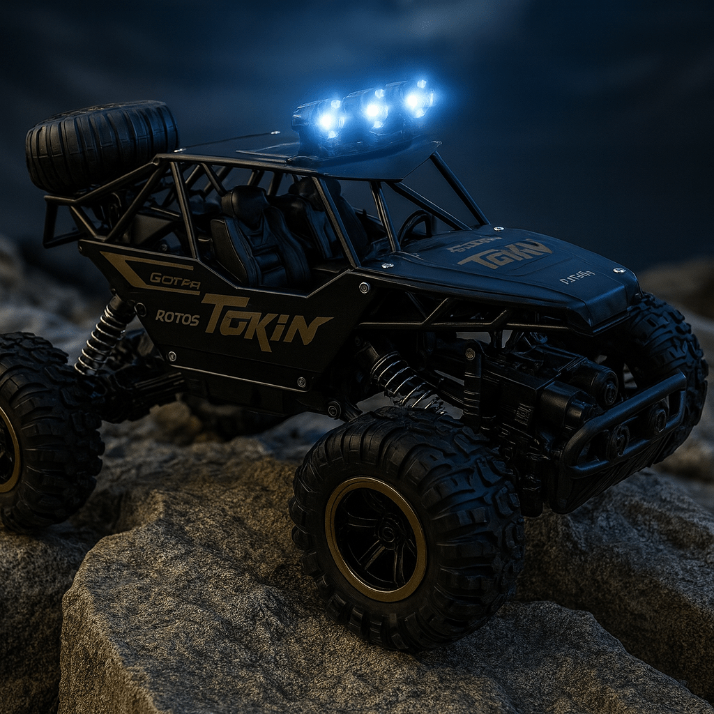 Remote Control Monster Truck Off-Road RC Rock Crawler Car with Rubber Tires Rechargeable Battery and Remote for Kids and Adults All Terrain Toy Truck