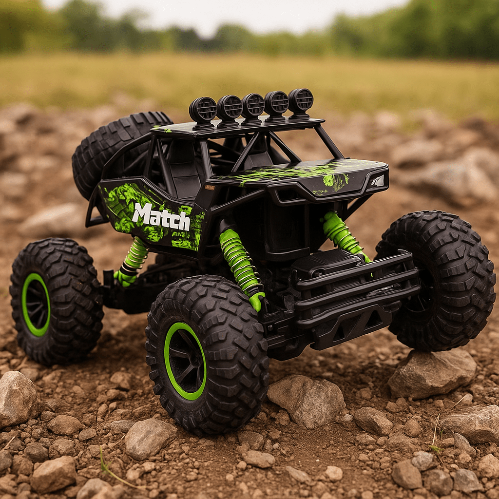 Remote Control Monster Truck Off-Road RC Rock Crawler Car with Rubber Tires Rechargeable Battery and Remote for Kids and Adults All Terrain Toy Truck