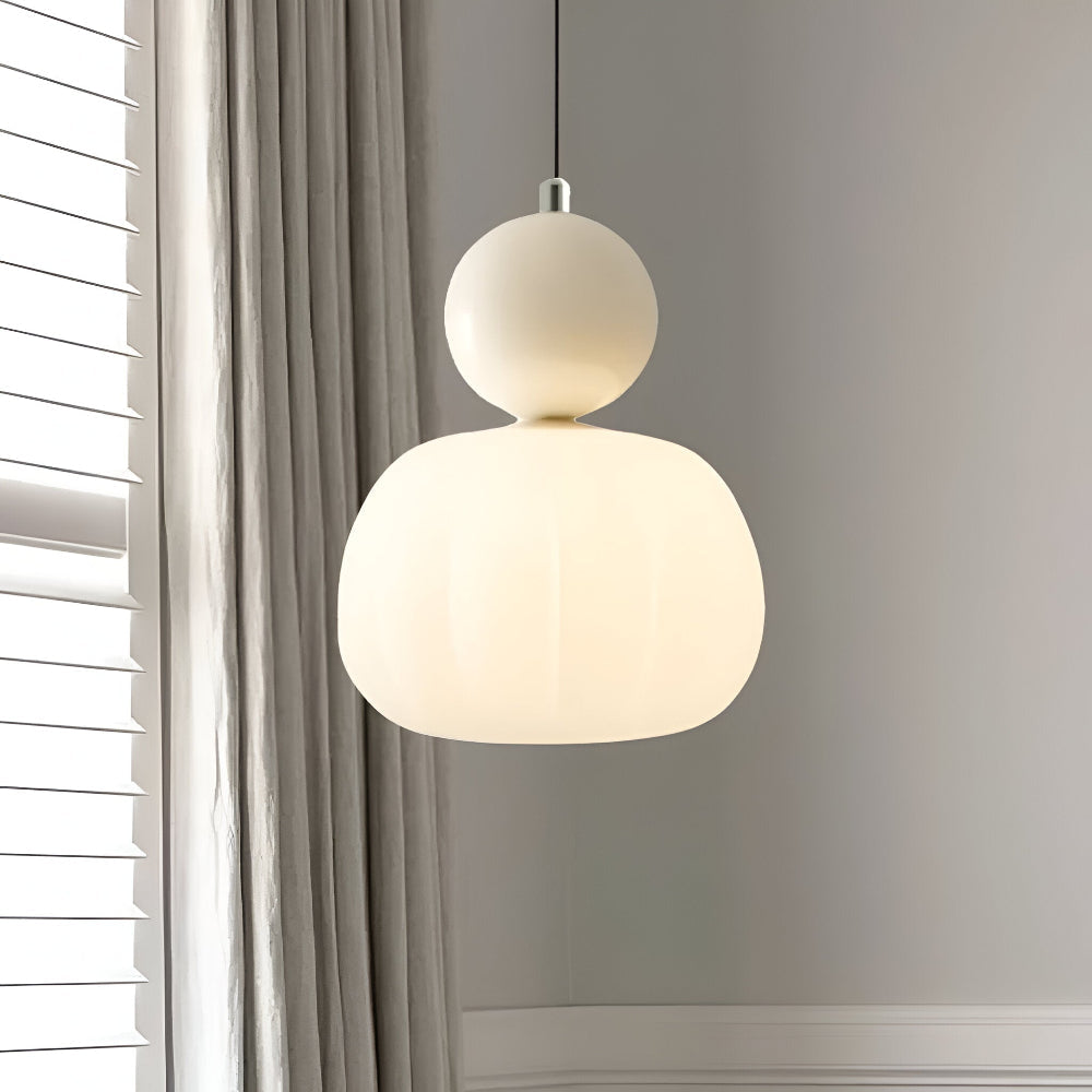 Art Deco Metal and Glass Pendant Light with E27 Bulb Socket