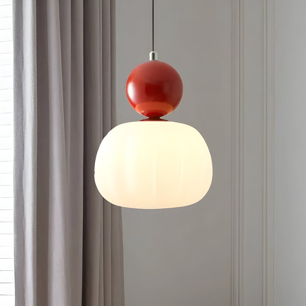 Art Deco Metal and Glass Pendant Light with E27 Bulb Socket