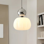 Art Deco Metal and Glass Pendant Light with E27 Bulb Socket