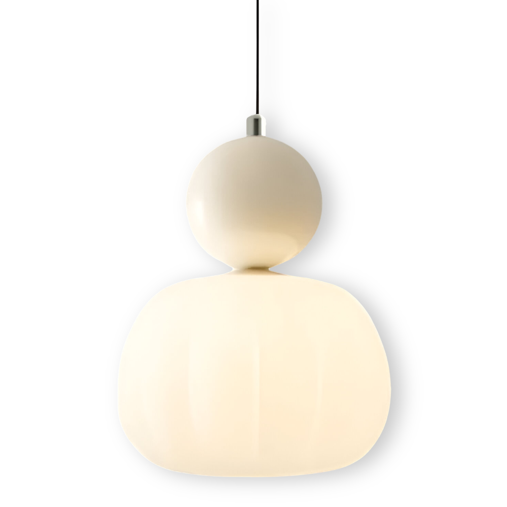 Art Deco Metal and Glass Pendant Light with E27 Bulb Socket