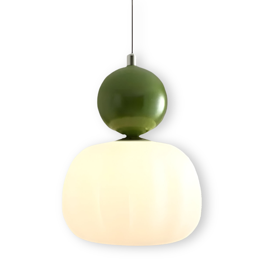 Art Deco Metal and Glass Pendant Light with E27 Bulb Socket