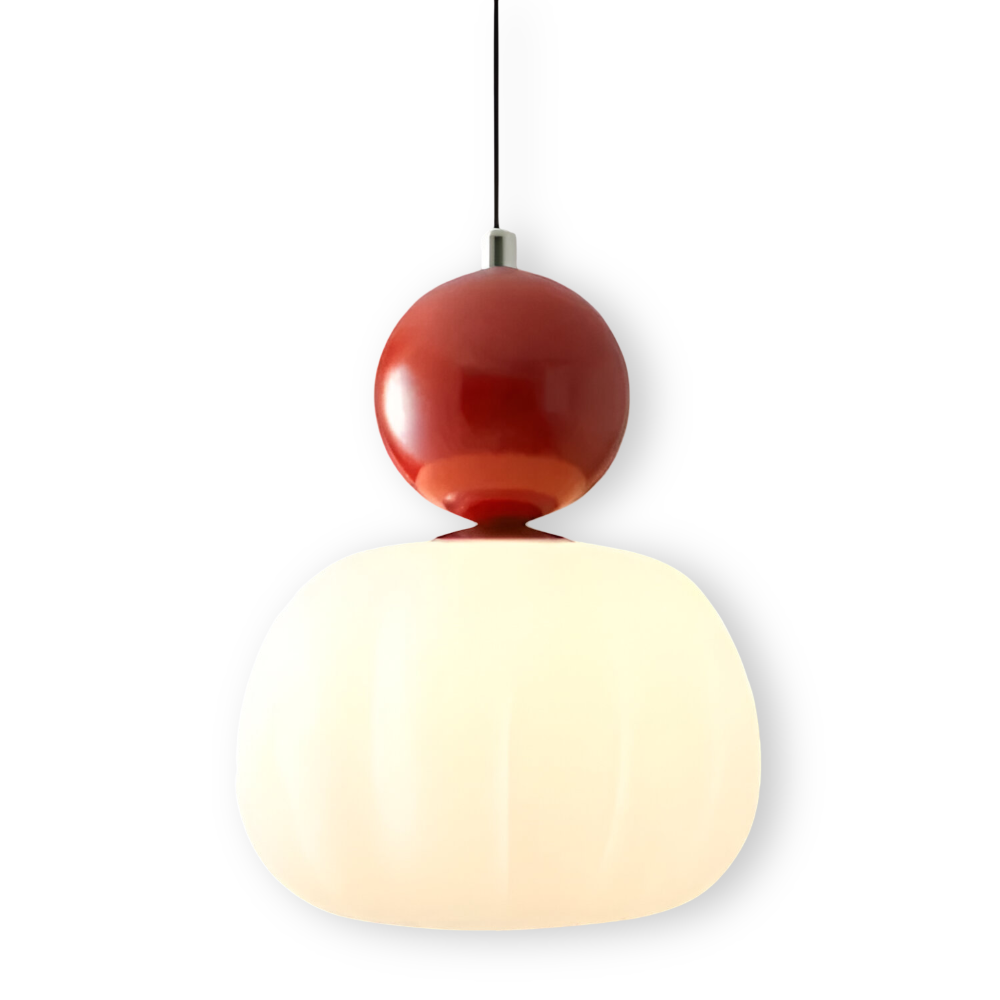 Art Deco Metal and Glass Pendant Light with E27 Bulb Socket