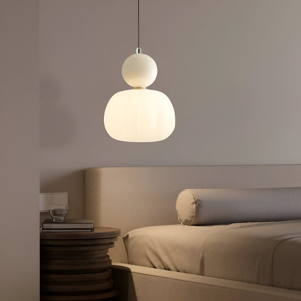Art Deco Metal and Glass Pendant Light with E27 Bulb Socket