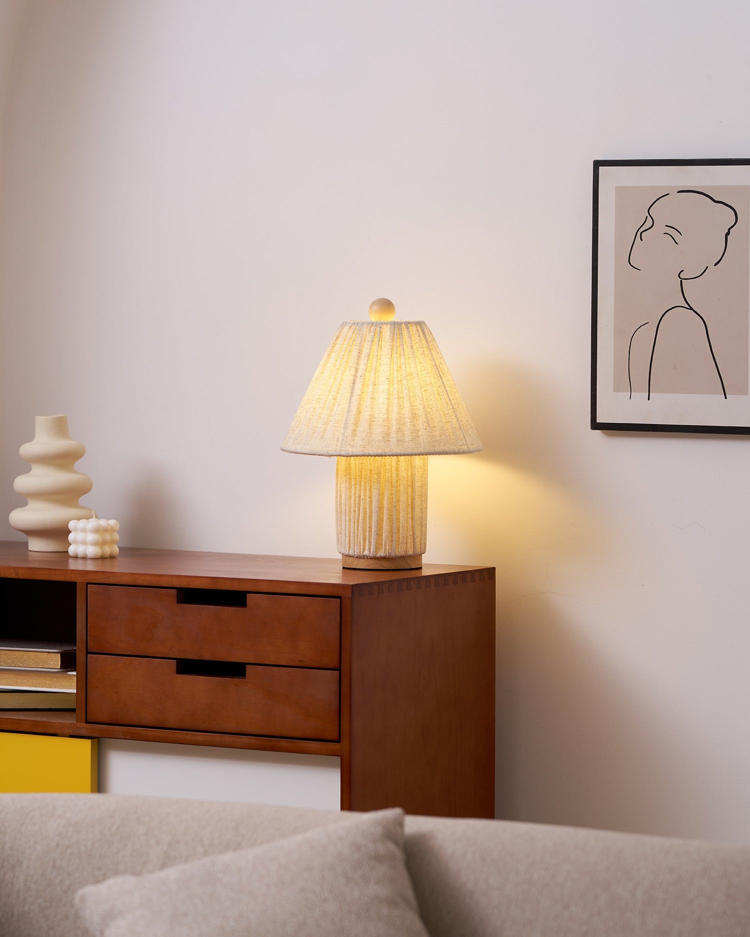 Bohemian Fabric Table Lamp With Warm White Glow — Harbor Light Co.