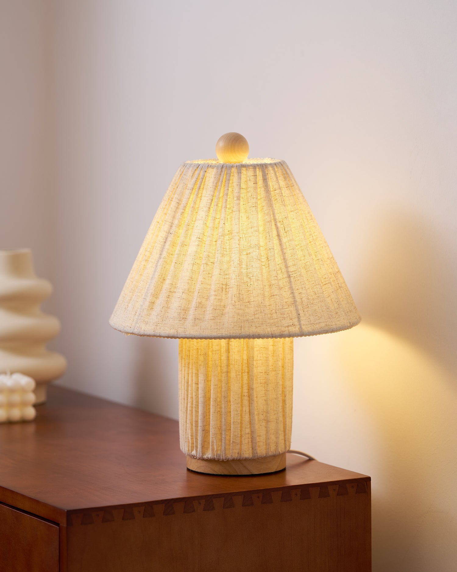 Bohemian Fabric Table Lamp With Warm White Glow — Harbor Light Co.