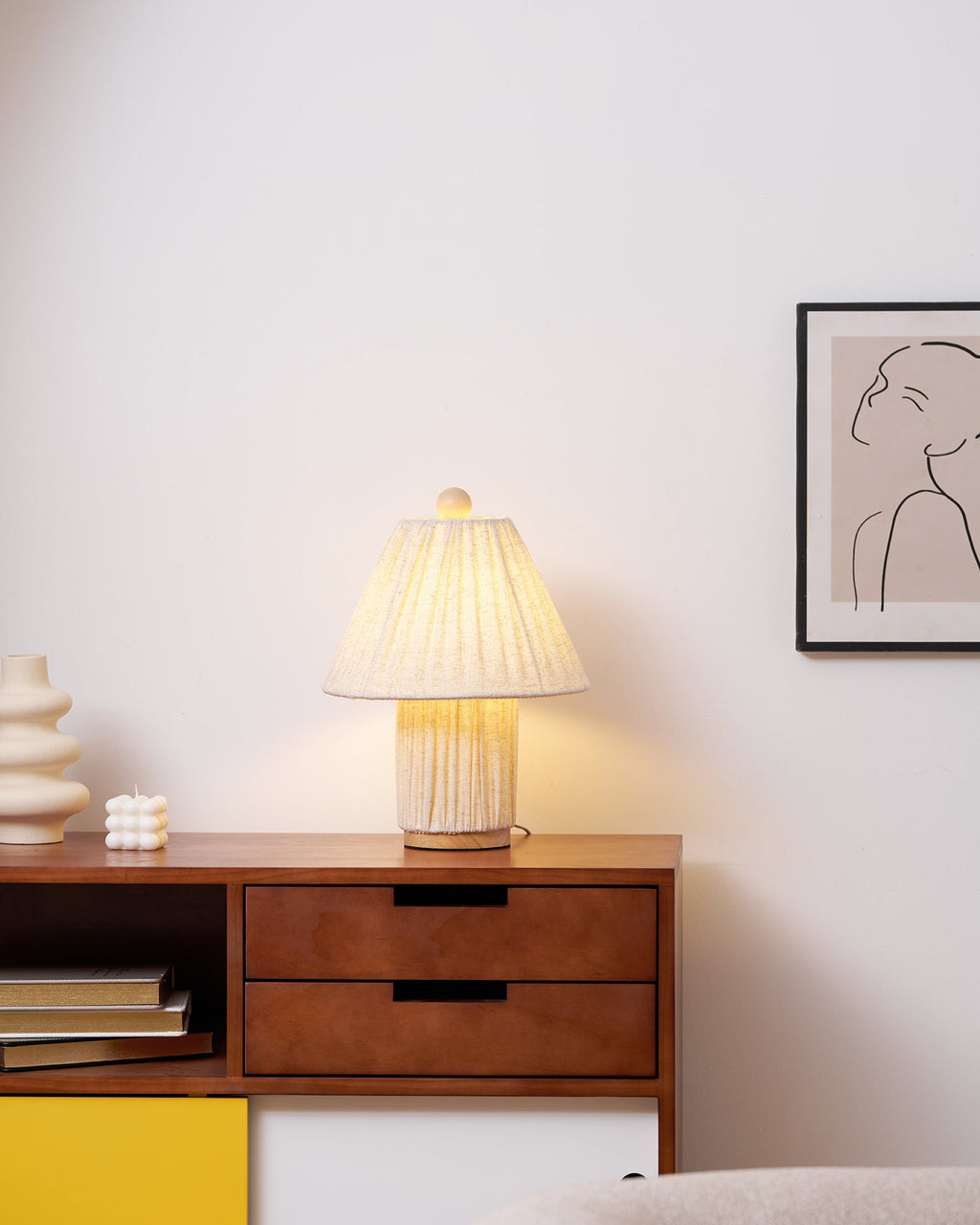 Bohemian Fabric Table Lamp With Warm White Glow — Harbor Light Co.