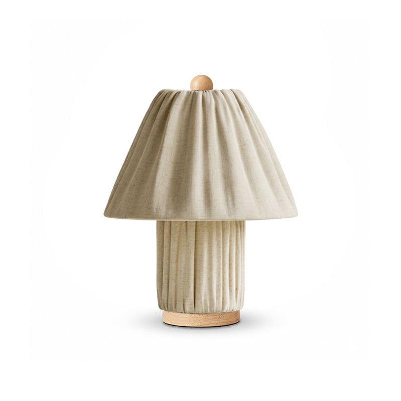 Bohemian Fabric Table Lamp With Warm White Glow in Linen — Harbor Light Co.