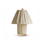 Bohemian Fabric Table Lamp With Warm White Glow in Linen — Harbor Light Co.